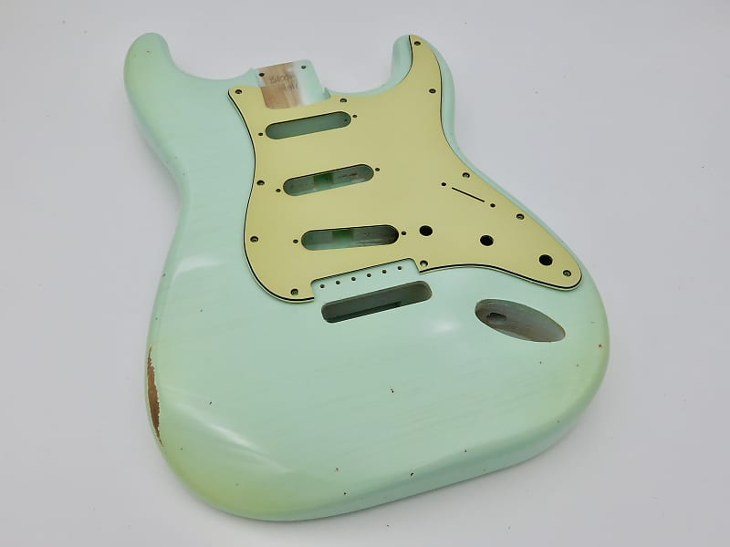 4lbs 4oz BloomDoom Nitro Lacquer Aged Relic Surf Green S-Style Vintage Custom Guitar Body image 1