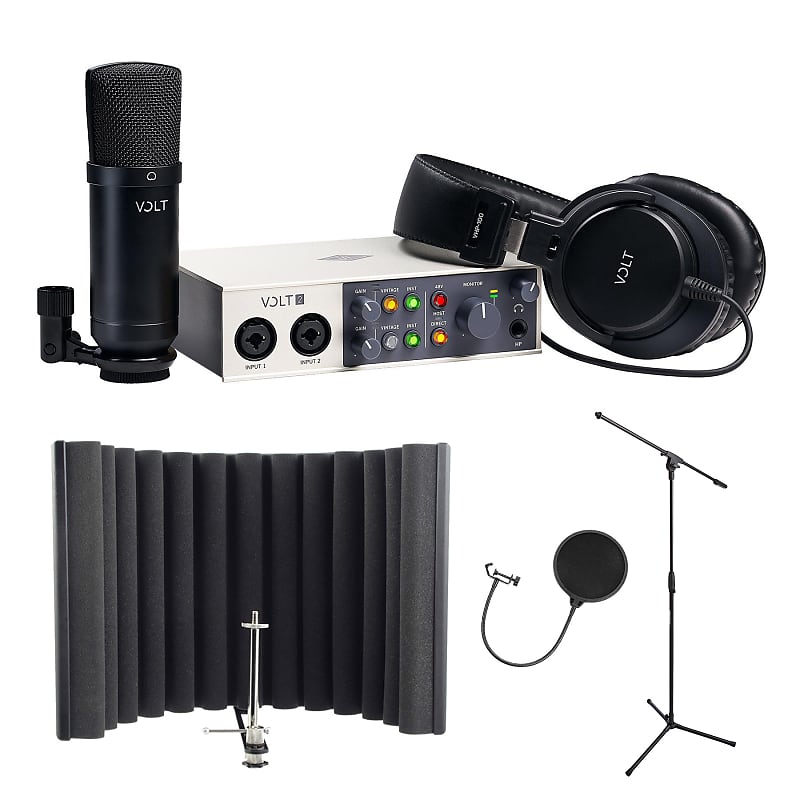 Universal Audio Volt 2 Studio Pack Bundle with RF-X, Stand & Pop Filter