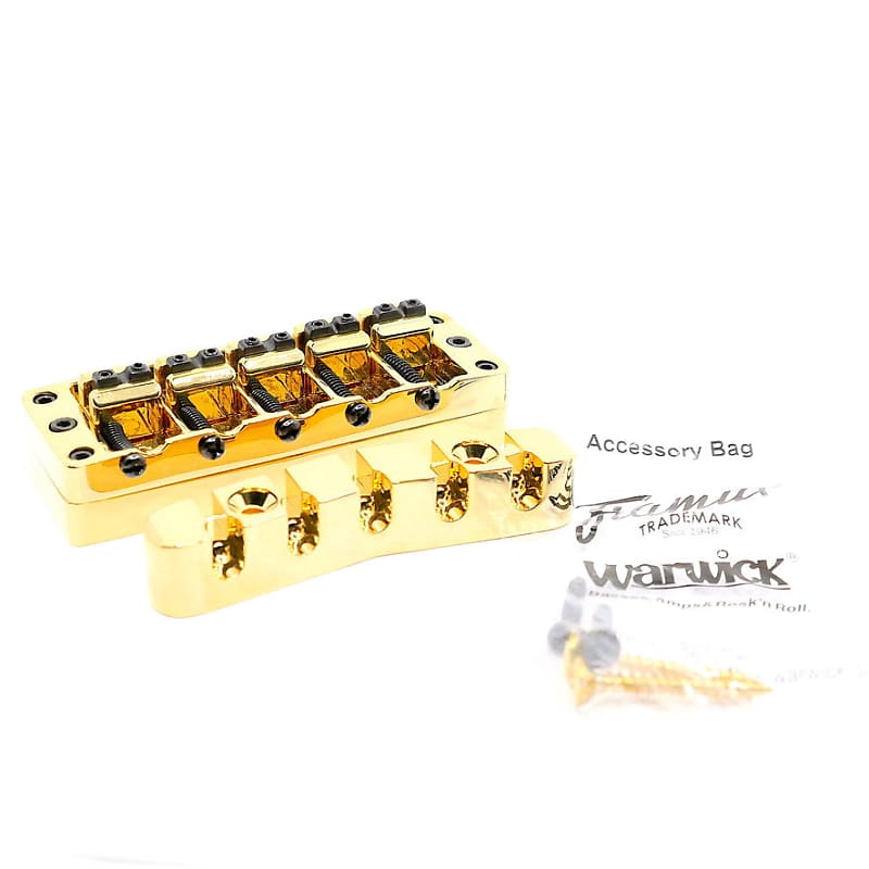 Warwick SPW301265G Gold 5 String Bridge Tail piece NOS (A2ee) image 1