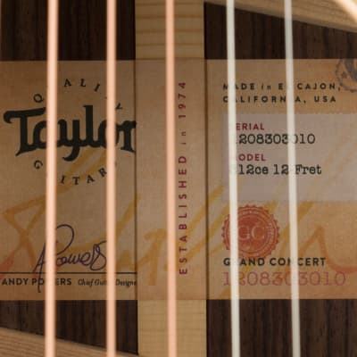 Taylor 812ce 12-Fret Acoustic Electric Guitar With Case image 11