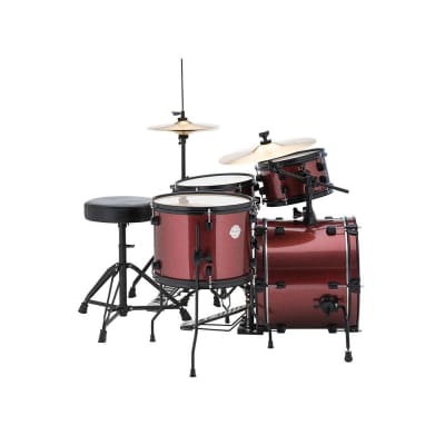 Ludwig LC178X025 Pocket Kit by Questlove, 4pc Full Kit w/ Hardware & Cymbals, 16, 10, 13, 12s - Wine Red Sparkle image 8