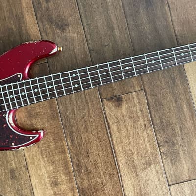 Xotic XJ-1T Jazz-Style 5-String Bass Guitar Candy Apple Red Rosewood image 2