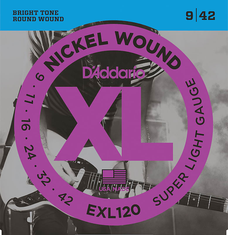 D'Addario EXL120 Nickel Wound Electric Guitar Strings, Super-Light, 09-42 image 1
