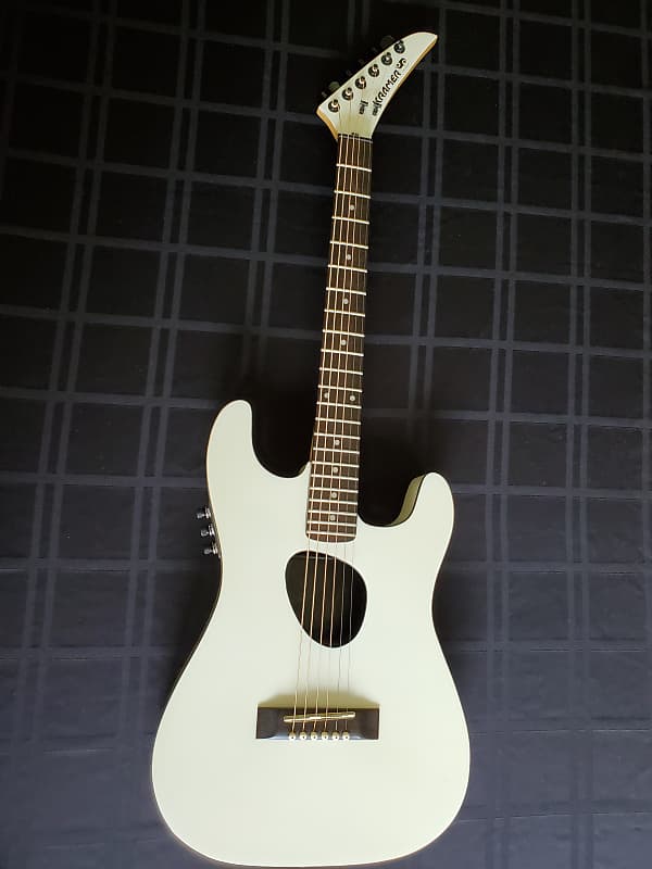 Vintage White 1986 Kramer Ferrington KFS2 Stratacoustic Reverb