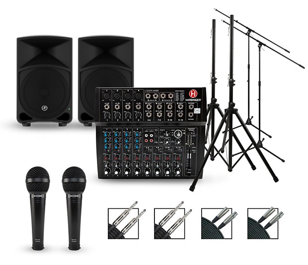 Harbinger Complete PA Package with L1202 Mixer and Mackie Reverb