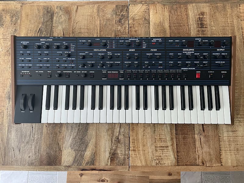 Sequential OB-6 49-Key 6-Voice Polyphonic Synthesizer Black with Wood Sides image 1