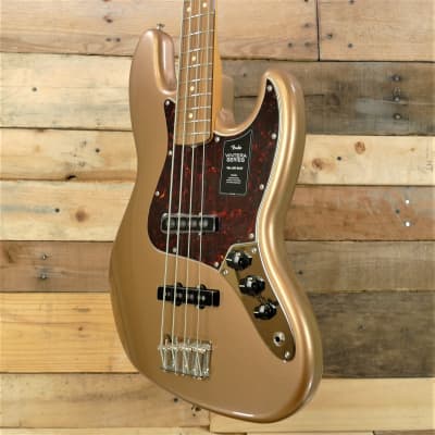 Fender Vintera '60s Jazz Bass with Pau Ferro Fretboard 2022 Present Firemist Gold w/Bag image 4