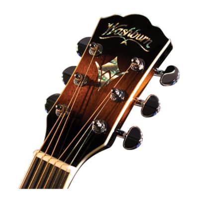Washburn EA15 Festival Series Mini Jumbo Cutaway Acoustic Electric Guitar. Tobacco Burst image 5
