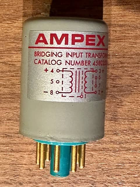 AMPEX BRIDGING INPUT TRANSFORMERS (3) 2 - 4580200-01, 1- 58-0116-02 1970'S  - Grey with Gold Pins