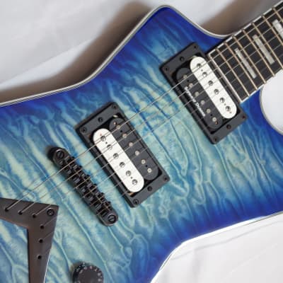 Dean ML Select electric guitar Quilt Maple Ocean Burst -TRANS BLUE - NEW w/ Light Case image 5