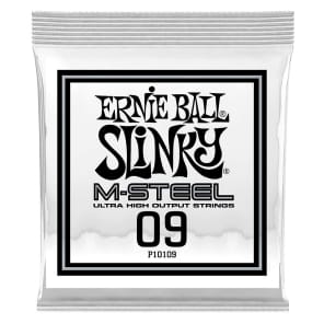 Ernie Ball P10109 .009 RPS M-Steel Plain Electric Guitar Strings (6-Pack)