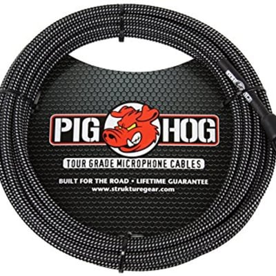 Pig Hog PHM20BKW High Performance Black & White Woven XLR Microphone Cable, 20 ft. image 2