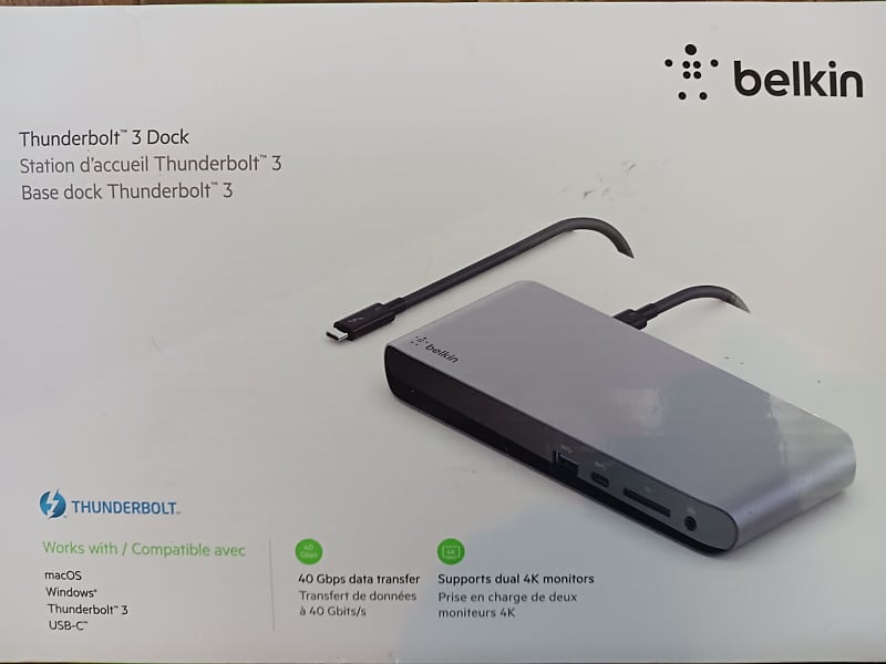 Belkin Thunderbolt 3 Dock Pro w/ Thunderbolt 3 Cable, Dual 4K