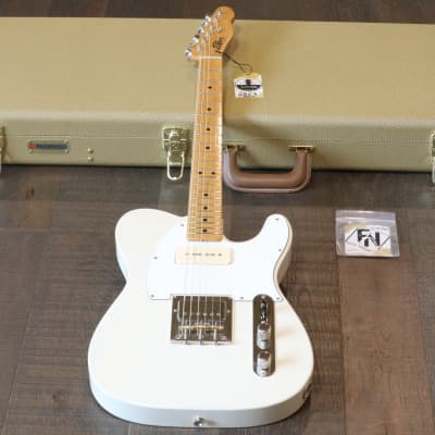 Rutters Tele Style Electric Guitar White P-90 & Humbucker + Case for sale