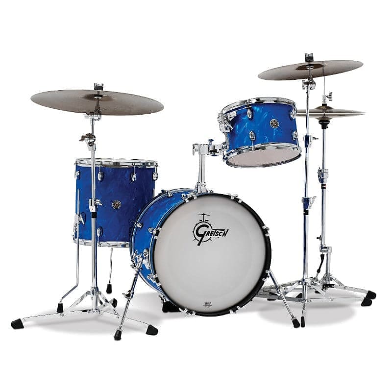 Gretsch Catalina Club 3pc Drum Set w/18"BD Satin Blue Flame image 1