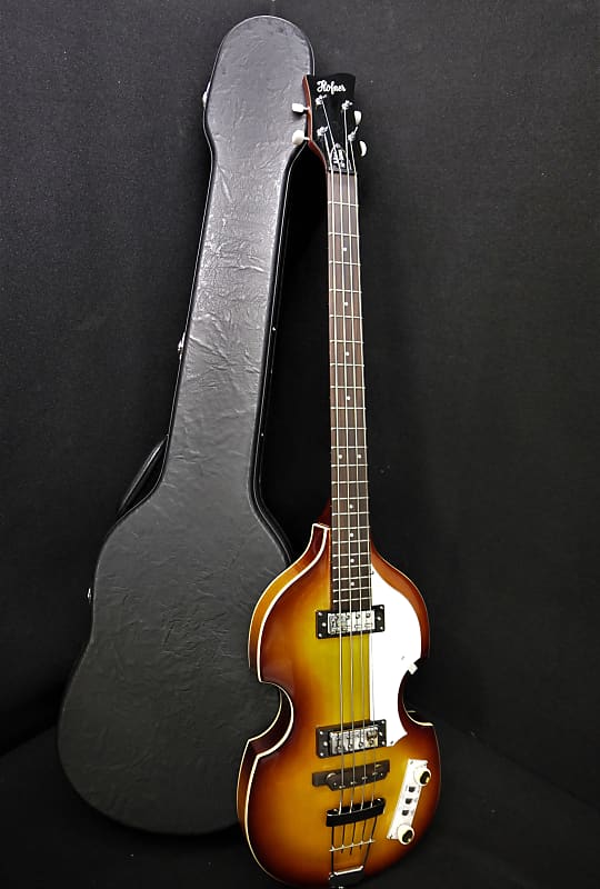 NEW Hofner Ignition PRO Beatle Bass HI-BB-PE-SB comes with LABELLA'S, Tea Cup Knobs, White Switches  & Hofner CASE image 1