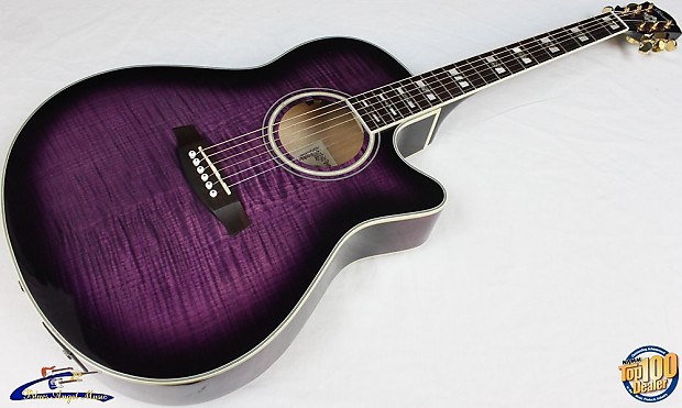Ibanez purple acoustic on sale electric guitar