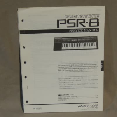Yamaha PSR-8 Portatone Service Manual [Three Wave Music]