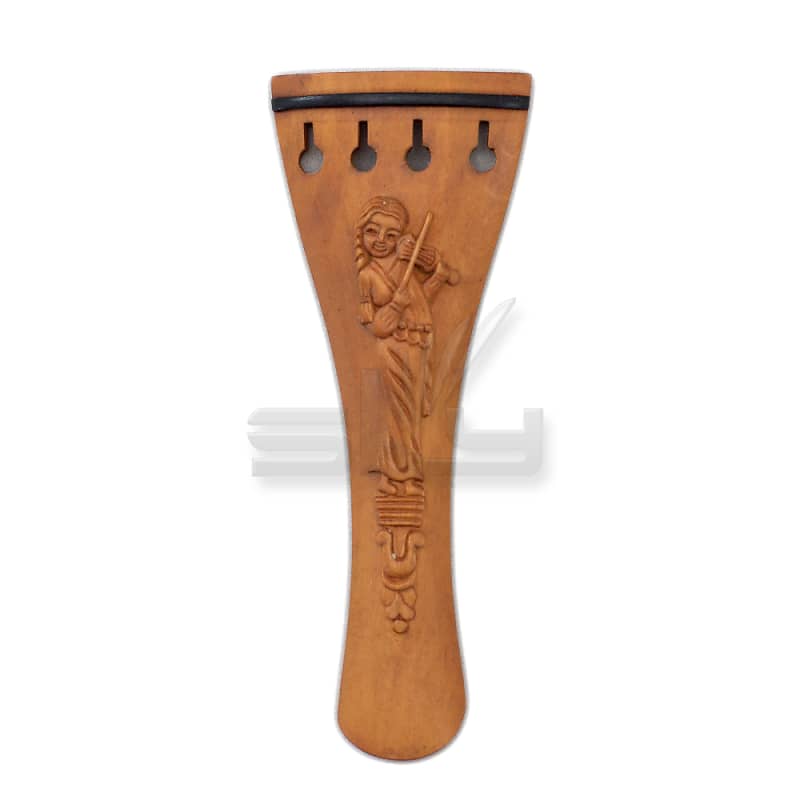 Sky New High Quality 4/4 Full Size Boxwood Violin Tailpiece Carved Fiddle Pattern image 1