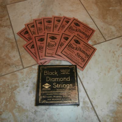 Vintage 1940's/1950's Black Diamond Mandolin D-Strings Box w/ Strings, Packets! image 1