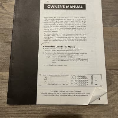 Roland JV-2080 Owner’s Manual