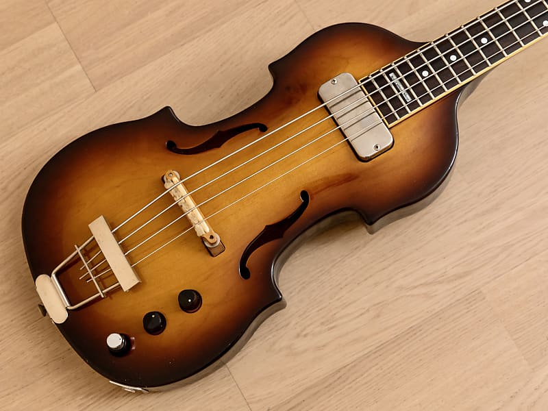 1990s Aria Custom Shop VB-01 Short Scale Violin Bass, Sunburst w/ Piezo &  Active EQ, Japan