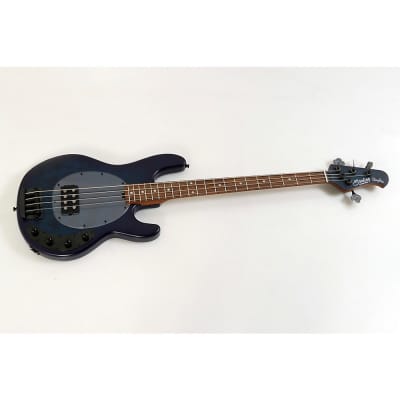 Sterling by Music Man StingRay Ray34 Burl Top Rosewood Fingerboard Electric Bass Regular Neptune Blue Satin for sale