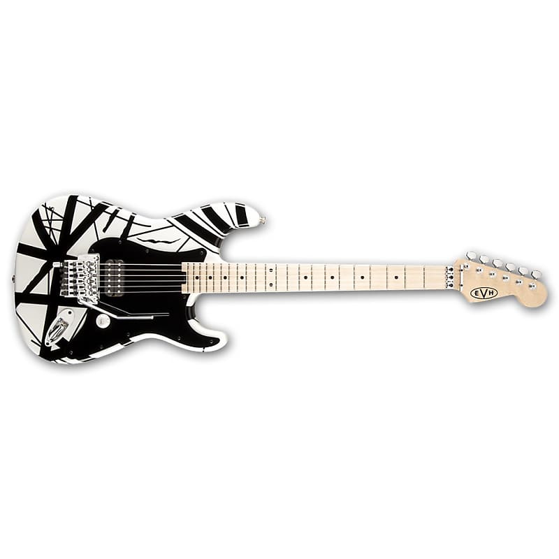 EVH Stripe Series Electric Guitar Maple Fretboard White Black image 1