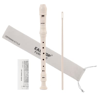 Soprano Recorder For Kids Beginners, 8 Hole Plastic German Fingering Flute Recorder 3 Piece With Cleaning Stick, Cotton Pouch, Fingering Chart, Colorful Box (Ivory) image 1
