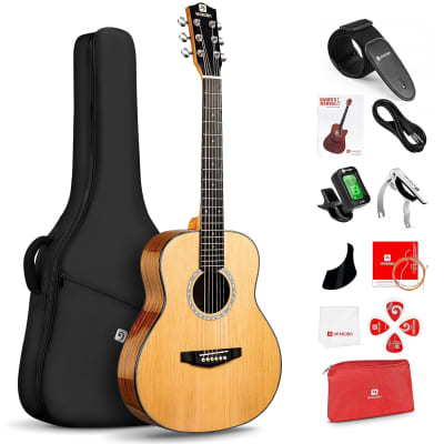 Donner Full Size Acoustic Electric Guitar for Beginner Intermediate with  Amplifier Capo Strap Pick Tuner 41 Inch Acustica Electro Guitarra Kit