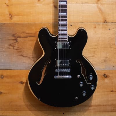 Palermo Custom Shop The Shelby 2019 Aged Black RELIC COA w/ Gibson 335 Hardshell Case image 1