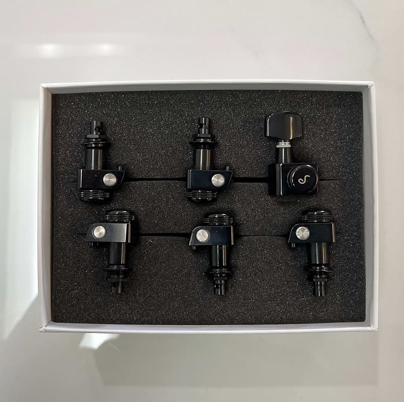Schaller F Series 6 in line Locking Tuners Black Chrome 10560420.01.50
