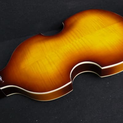 Hofner Ignition PRO Left Handed Beatle Bass HI-BB-PE-L-SB LaBella's, 500/1 Tea Cups & White Switches image 8