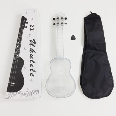 UK11 Transparent Soprano Ukulele 21" + Free Gig Bag, Pick - Pink / Acoustic / 21" Soprano image 15