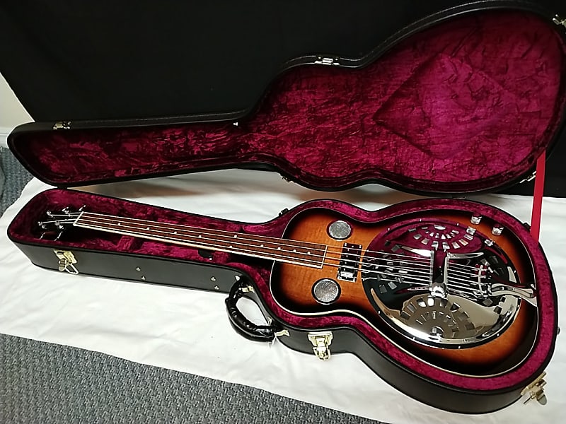 GOLD TONE PBB Paul Beard Bass 4-string resonator BASS guitar w/CASE Tobacco image 1