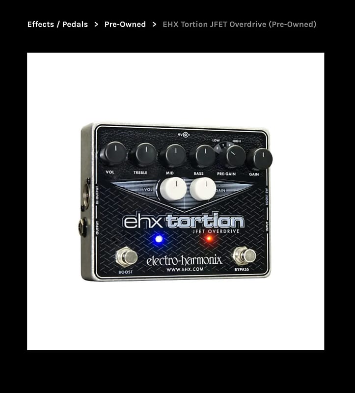 EHX Tortion JFET Overdrive (Pre-Owned) image 1