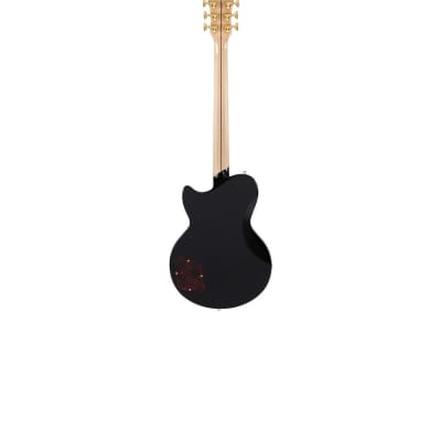 Deluxe Atlantic Solid Black 6-String RH Baritone Solidbody Electric Guitar w/ Case  DADBATLSBKGS image 15