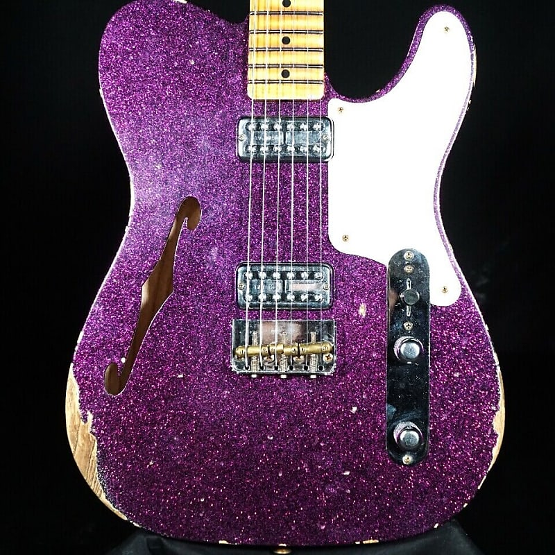 Fender Custom Caballo Tono Ligero Aged Magenta Sparkle Guitar image 1