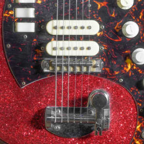 Norma 4-Pickup Electric Guitar Red Sparkle 1960's w/GigBag VINTAGE image 6