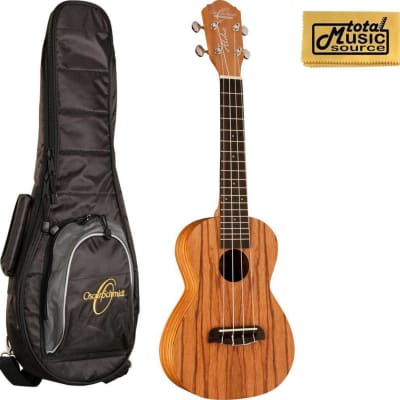 Oscar Schmidt OU320 Concert Ukulele, Zebra Wood, w/Padded Gigbag