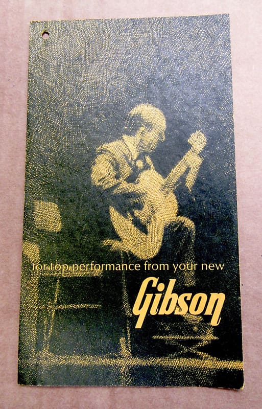 Gibson L7C Warranty Registration Hang Tag. 19621968 Reverb