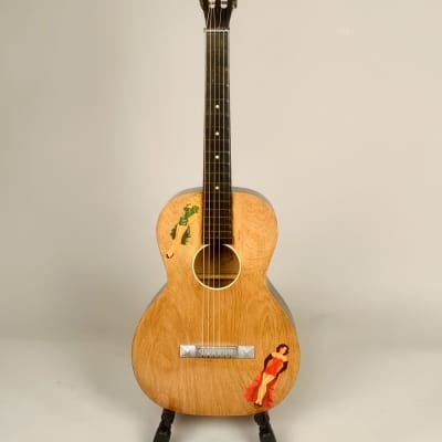 1920's-30's Oahu Hawaiian Square Neck Slide Parlor Acoustic Guitar Cleveland Made w/Girlies image 15