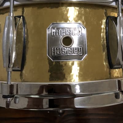 Special Edition Gretsch Full Range Silver Series 5" x 13" Hammered Brass Snare Drum image 2