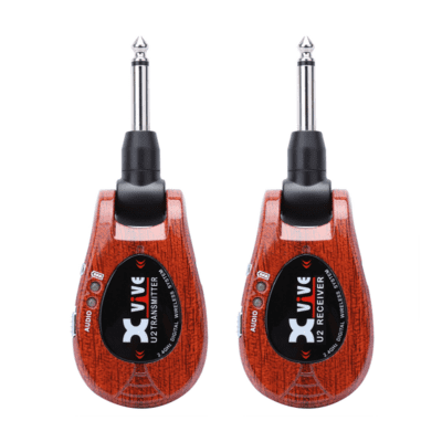 XVIVE U2 Rechargeable Digital 2.4ghz Wireless Transmitter Guitar System Wood Finish image 2