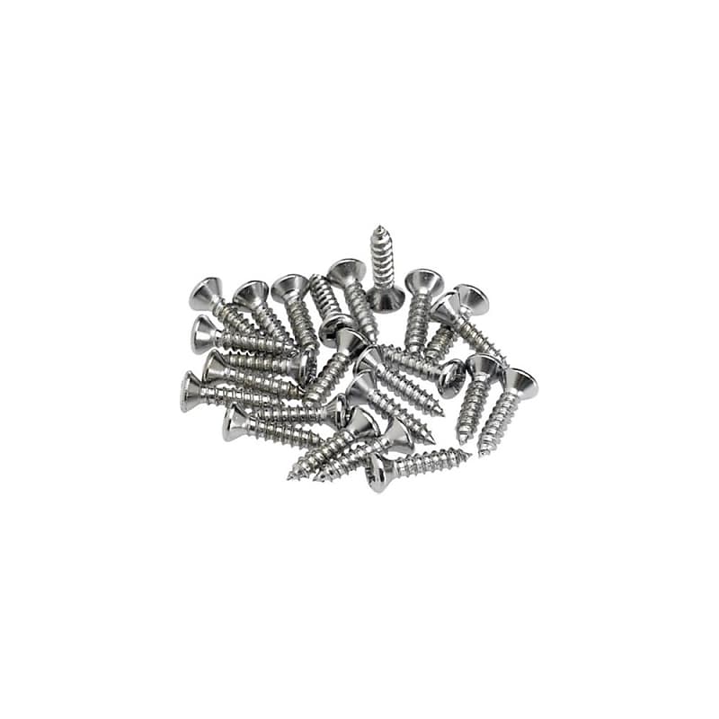 Fender 099-4923-000 Pickguard/Control Plate Mounting Screws (24) (Chrome) image 1