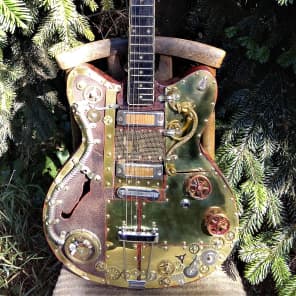 Steampunk Art Relic Jolana Tornado Hollow Body Vintage guitar 1963 Copper / Red image 3