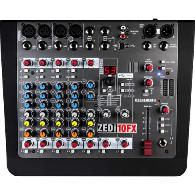 Allen & Heath AH-ZEDi10FX 4 Mic/Line 2 with Active DI, 2 Stereo Inputs, 4 channel 24/96kHz USB interface, 3-band EQ, 2 aux sends, 24 bit effects with 99 presets,DAW Software Included image 3