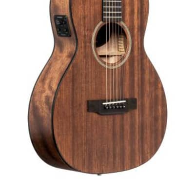 J.N GUITARS Acoustic-electric parlor guitar with solid mahogany top, Dovern series DOV-PFI
