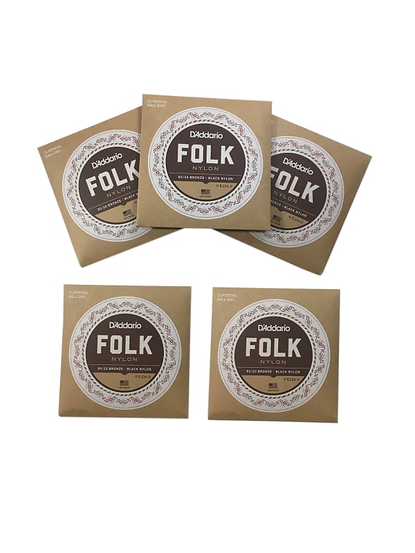 D Addario Guitar Strings 5 Pack EJ34 Folk Nylon Ball End Reverb UK