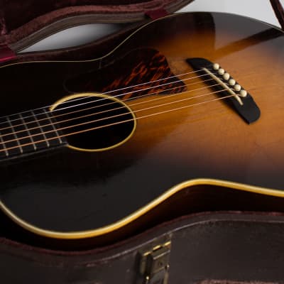 Washburn Model 5246 Solo Flat Top Acoustic Guitar, made by Gibson (1938), Period brown hard shell case. image 12